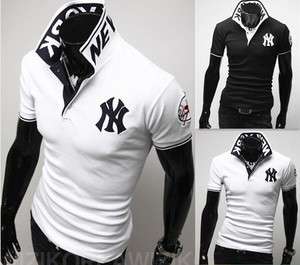 York Yankees embroidered avant garde Slim Mens shirt short sleeved 