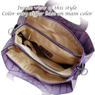 Purple croco Inspired Designer Handbag satchel Bag  