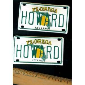  HOWARD. 2 NAMEPLATES. 4 X 2. 4 HOLES. BICYCLE PLATE 