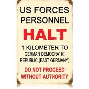  US Forces Halt Vintaged Metal Sign