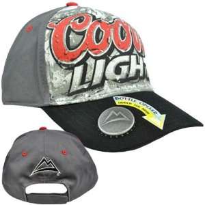 Coors Light Beer Built In Bottle Cap Opener Relaxed Fit Gray Black Red 