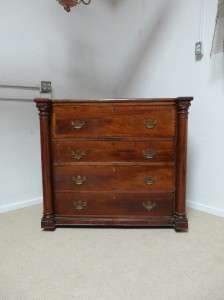 ANTIQUE English CHEST of DRAWERS ca late 1800s Beautiful Columns 