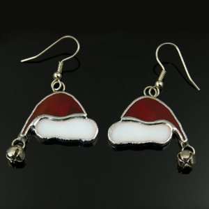  Switchables Stained Glass Santa Earrings 