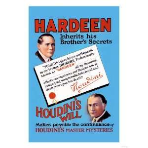  Hardeen Inherits His Brothers Secrets Giclee Poster Print 