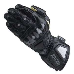  Racer High End Gloves Leather Carbon Knuckles Black Medium 
