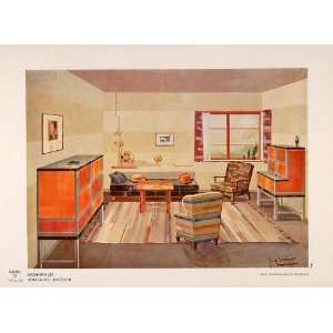  1931 Art Deco Interior Design Living Room Cabinet Print 
