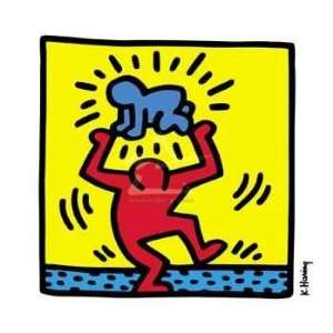   Baby Over Head)   Artist Keith Haring   Poster Size 20 X 20 inches
