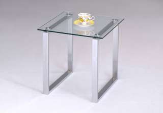 Chrome Finish With Glass Top End Table ~ New ~  