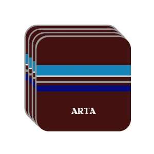 Personal Name Gift   ARTA Set of 4 Mini Mousepad Coasters (blue 