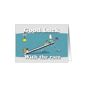  Funny rowing boat card, good luck with the race, Fat Cat 