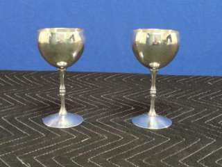 Lot of 2 Two Vintage Silver Plated   Wine Goblets V63  