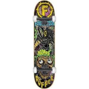 Foundation Duffel Skull Poppin Complete Skateboard   8.25 w/Mini Logos 