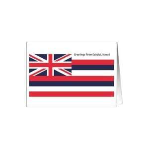  Hawaii   City of Kahului   Flag   Souvenir Card Card 