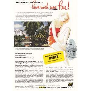  Print Ad 1952 Hertz Whitehall Hotel Hertz Books