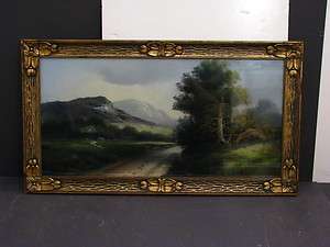 Unsigned Pastel Painting Country Cottage Landscape Scene  