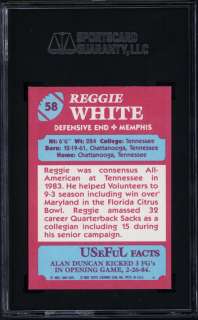 1984 Topps USFL #58 Reggie White SGC 98 Gem Mint 10  