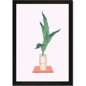   20x30, Haran (Five Aspidistra Leaves) in Bamboo vase
