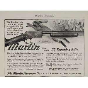  1913 Ad Marlin Repeating Rifle Hunting Rabbit Gun 