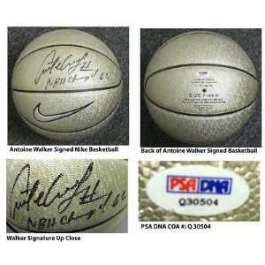 Antoine Walker Autographed Basketball   Nike Metallic PSA COA 2006 