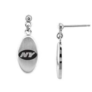  NFL New York Jets Stainless Steel Sports CZ Accent Drop 