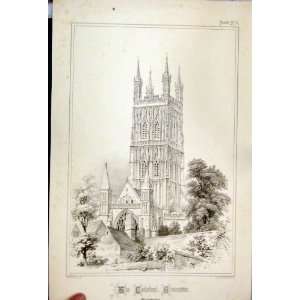   1855 Cathedral Gloucester Charles Wickes Church Print