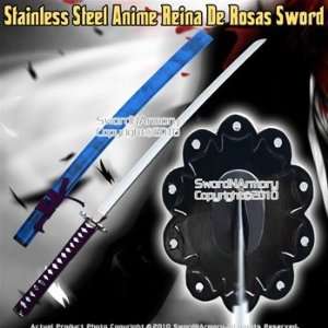 Anime Reina De Rosas Sword Samurai Katana w/ Blue Saya  
