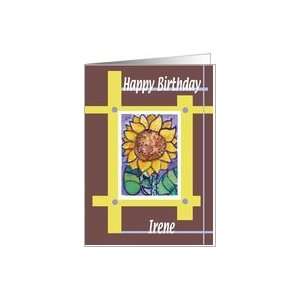  Sunflower Happy Birthday Irene Card Health & Personal 