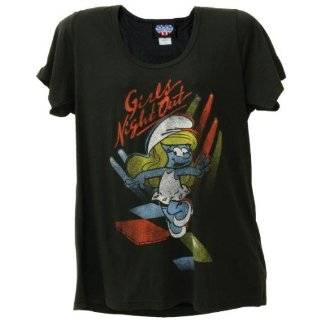  Smurfs   Girls Night Out Juniors Boyfriend T Shirt 