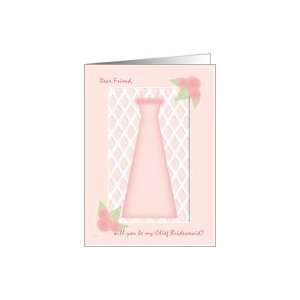  Pink Rose Garden Friend Chief Bridesmaid Card Health 