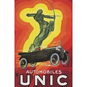  CAR AUTOMOBILES UNIC FRANCE FRENCH SMALL VINTAGE POSTER 