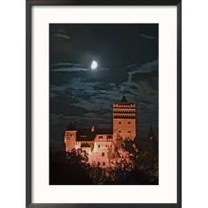 Dracula Castle at Night, Bran Castle, Transylvania, Romania Framed 