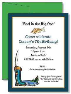 Custom Fishing Birthday Party Invitations  