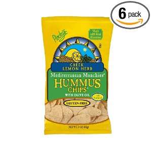 Plockys Hummus Chips, Greek Lemon Herb, 3 Ounce (Pack of 6)  