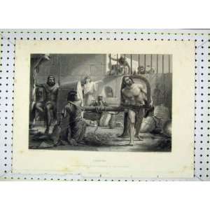   Antique Print Scene Samson Torture Greatbach Engraving