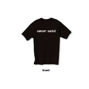  T shirt cancer sucks Black w/White Lettering Medium 