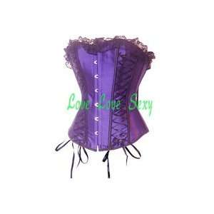 com purple overbust corset sexy lace corset back lace up boned corset 