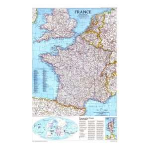 France Map 1989 Giclee Poster Print, 24x32