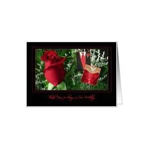 Elegant Wedding Attendant Thank You Cards Red Paper Greeting Cards 