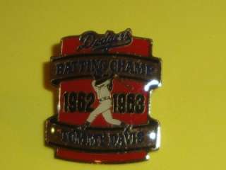 Dodgers Tommy Davis Batting Champ 62 63 Vtg Enamel Pin  