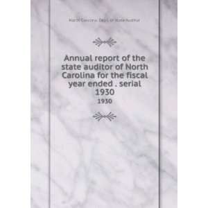  Annual report of the state auditor of North Carolina for 