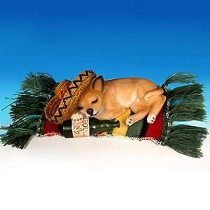  Chihuahua with Tequila Bottle Figure
