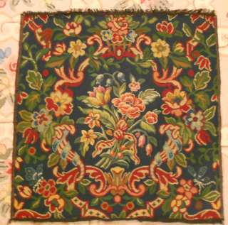 Gorgeous Large 30 Wool Aubusson Antique Tapestry Floral w Scrolls 