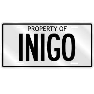  PROPERTY OF INIGO LICENSE PLATE SING NAME