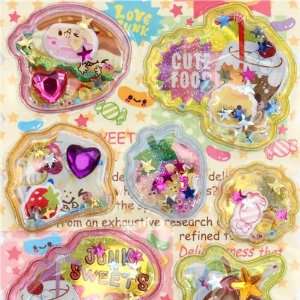    glitter capsule stickers with sweets donut strawberry Toys & Games