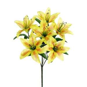  Faux 14 Tiger Lily Bush x6 Yellow (Pack of 24) Patio 