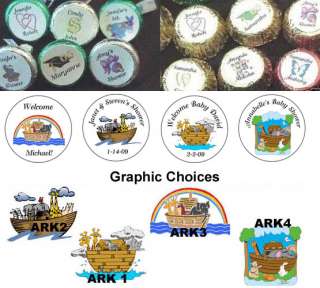 108 Round Baby Shower   Noahs Ark Themed Candy Labels