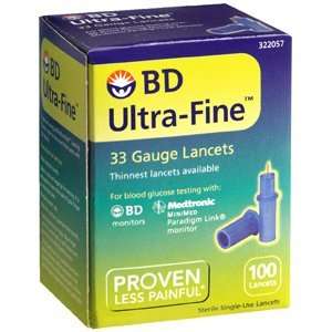  BECTON DICKSON BD ULTRA FINE 33G LANCETS Pack of 100 by 