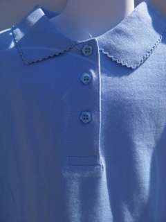 GIRLS Baby Blue Genuine School Uniform Polo Sz.Med  