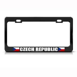 Czech Republic Flag Black Country Metal license plate frame Tag Holder