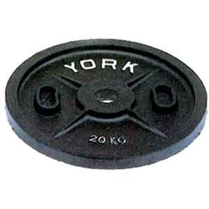  York Calibrated Olympic Plate   Black 20 kg Health 
